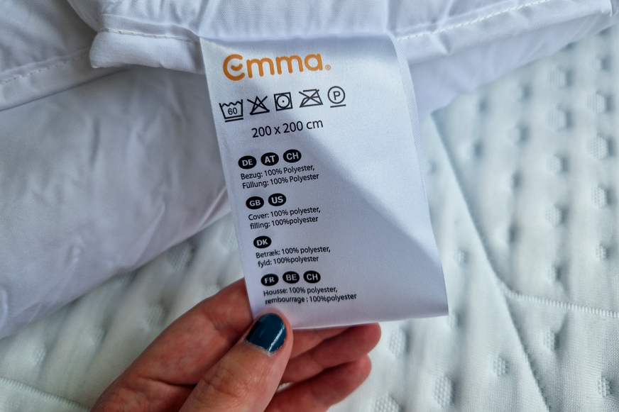 Emma duvet washing instructions